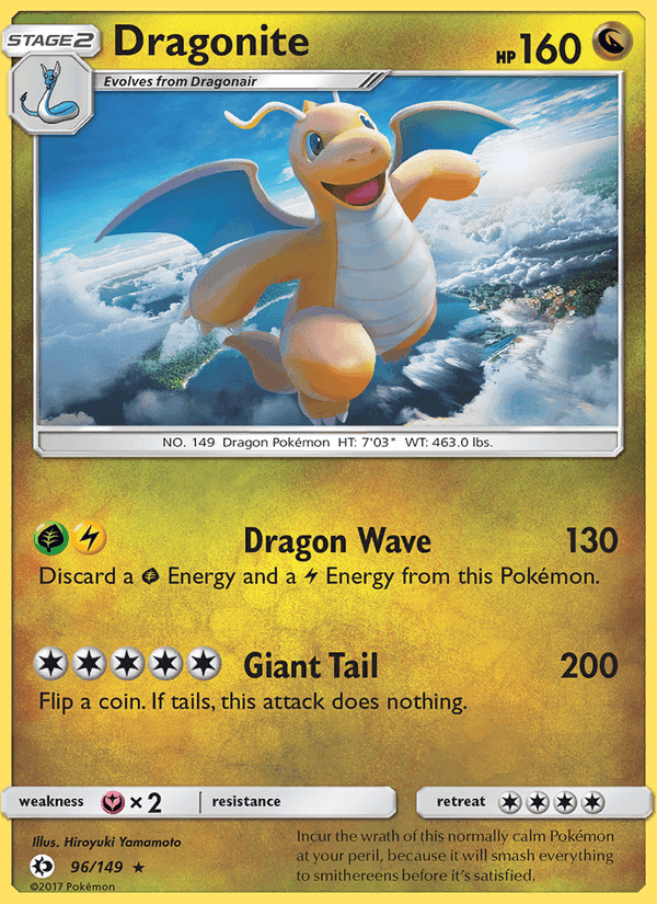 Dragonite, carta 96 di Sun & Moon