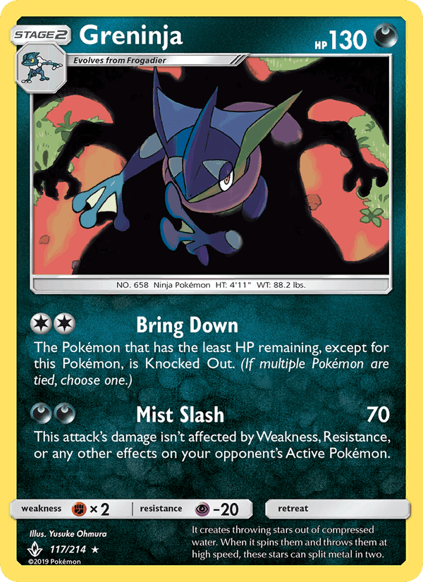 Greninja, carta 117 di Unbroken Bonds