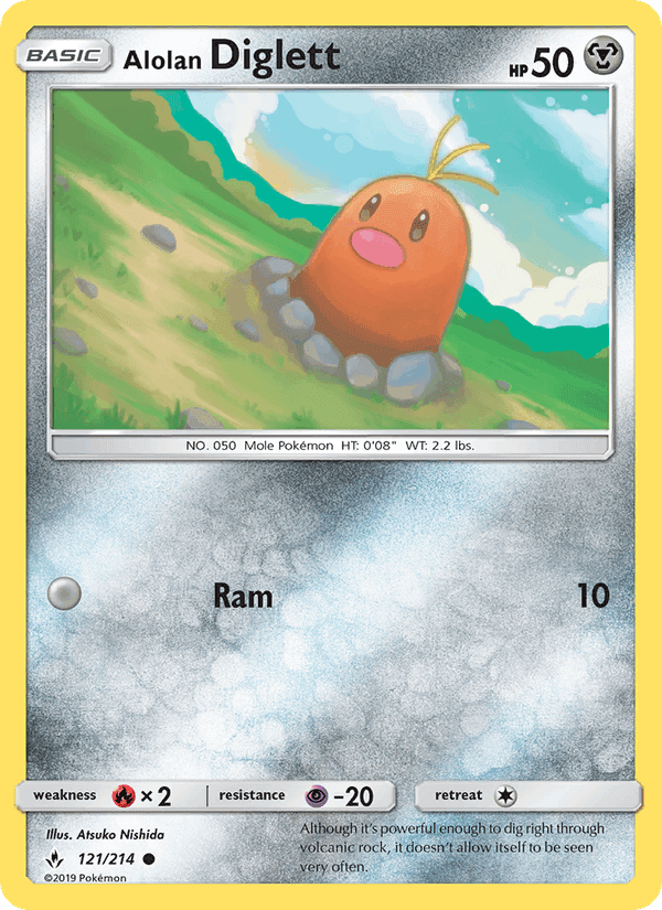 Alolan Diglett, card 121 from Unbroken Bonds