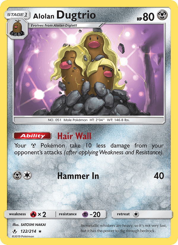 Alolan Dugtrio, carta 122 de Unbroken Bonds