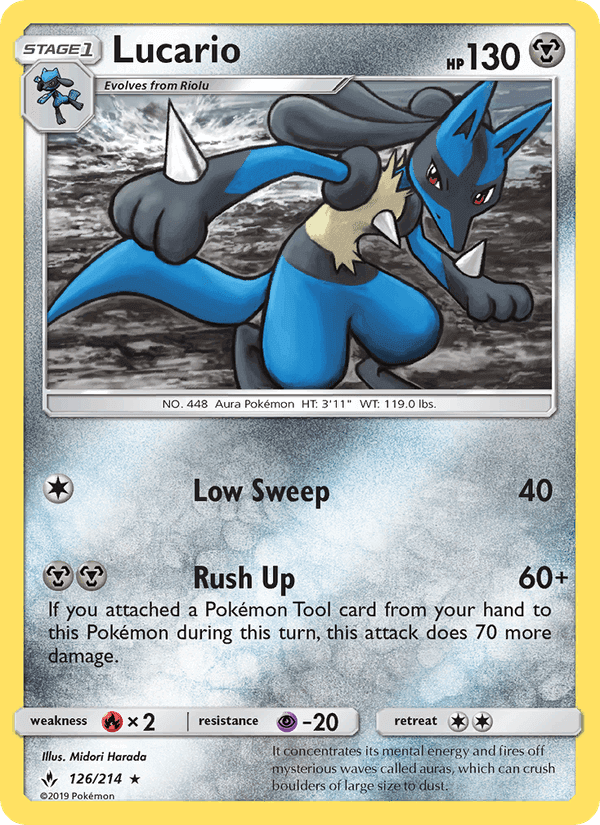 Lucario, card 126 from Unbroken Bonds