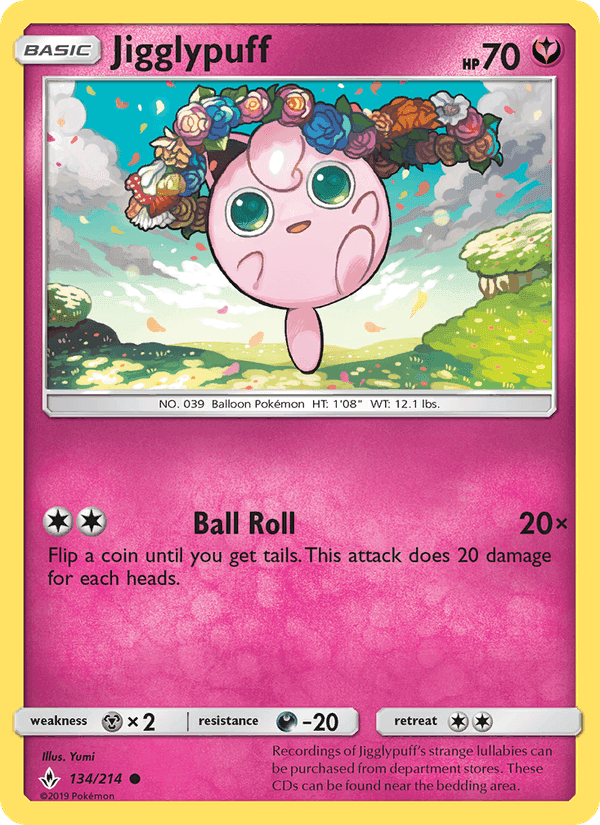 Jigglypuff, card 134 from Unbroken Bonds