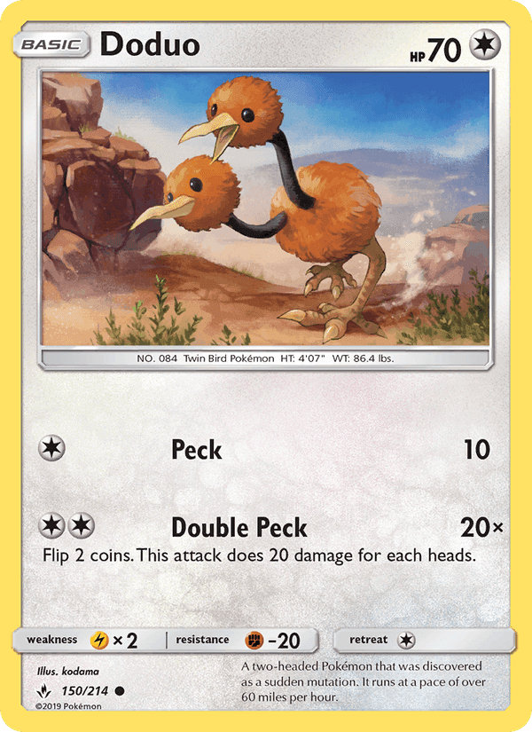 Doduo, card 150 from Unbroken Bonds