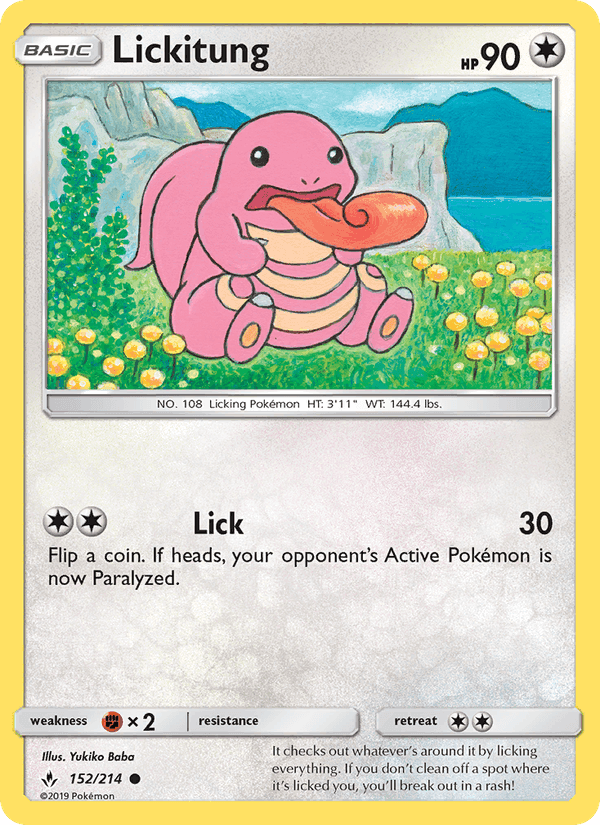 Lickitung, card 152 from Unbroken Bonds
