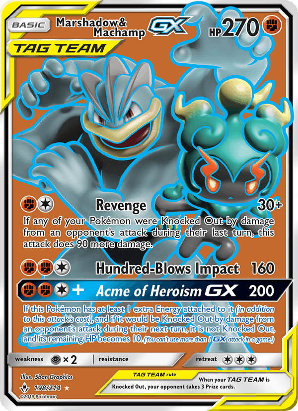 Marshadow & Machamp GX, card 198 from Unbroken Bonds