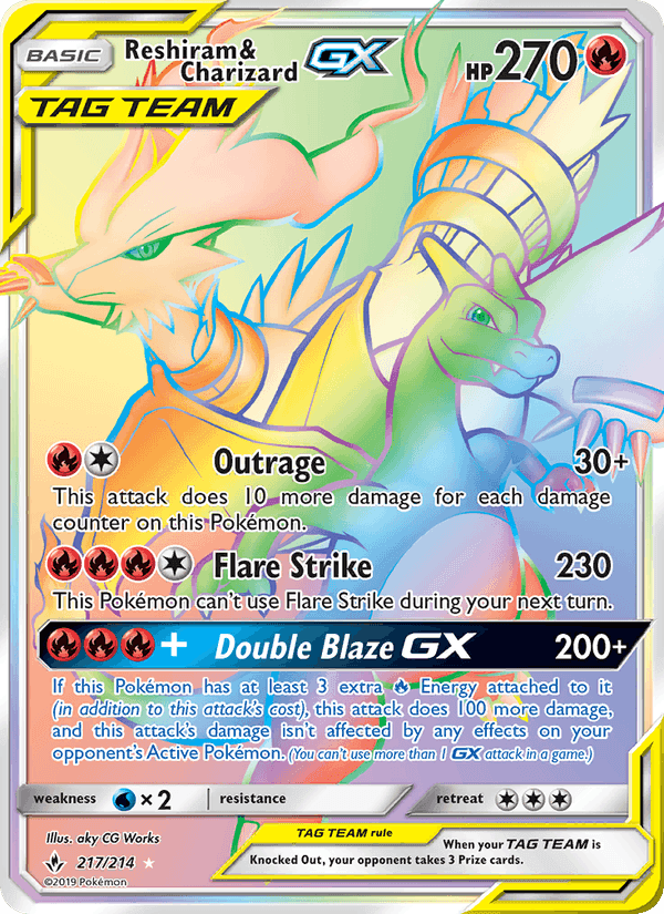 Reshiram & Charizard GX, carta 217 di Unbroken Bonds