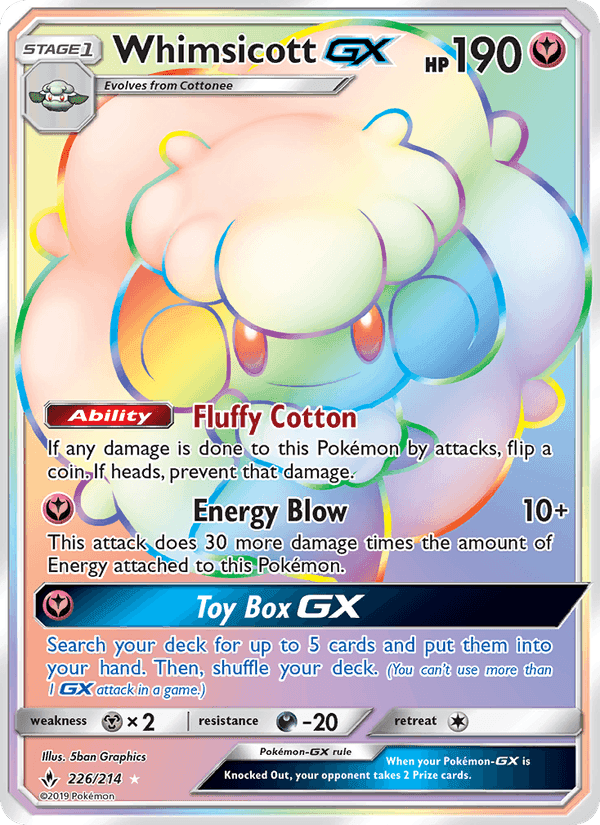 Whimsicott GX, card 226 from Unbroken Bonds
