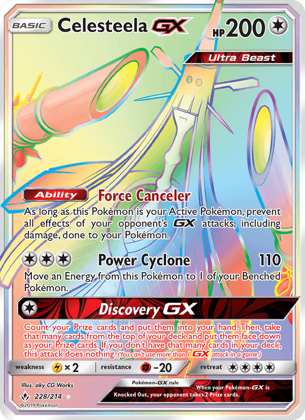 Celesteela GX, card 228 from Unbroken Bonds