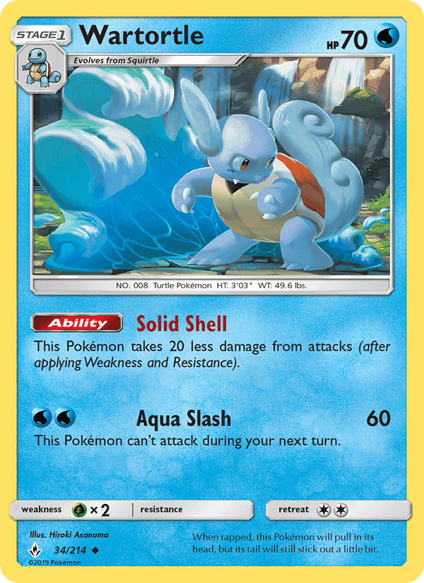 Wartortle, carte 34 de Unbroken Bonds