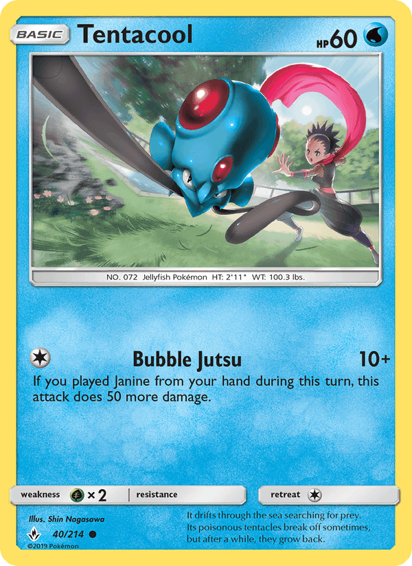 Tentacool, card 40 from Unbroken Bonds