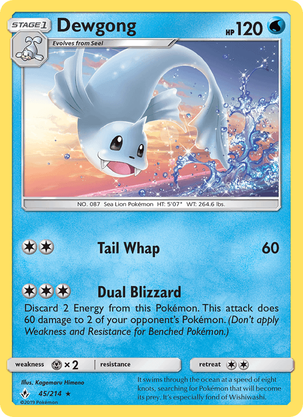 Dewgong, card 45 from Unbroken Bonds