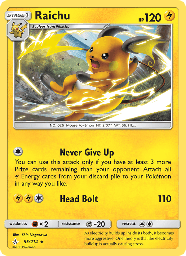 Raichu, carta 55 di Unbroken Bonds