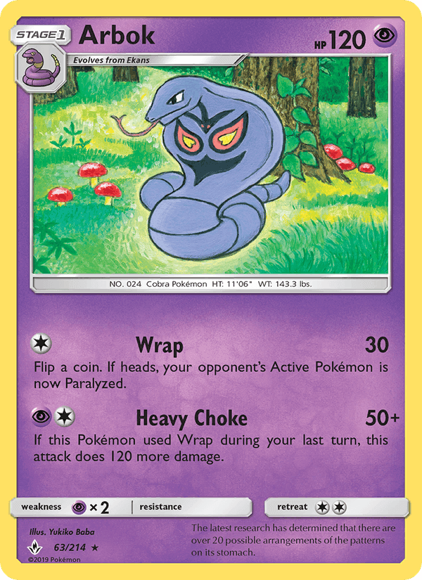 Arbok, card 63 from Unbroken Bonds