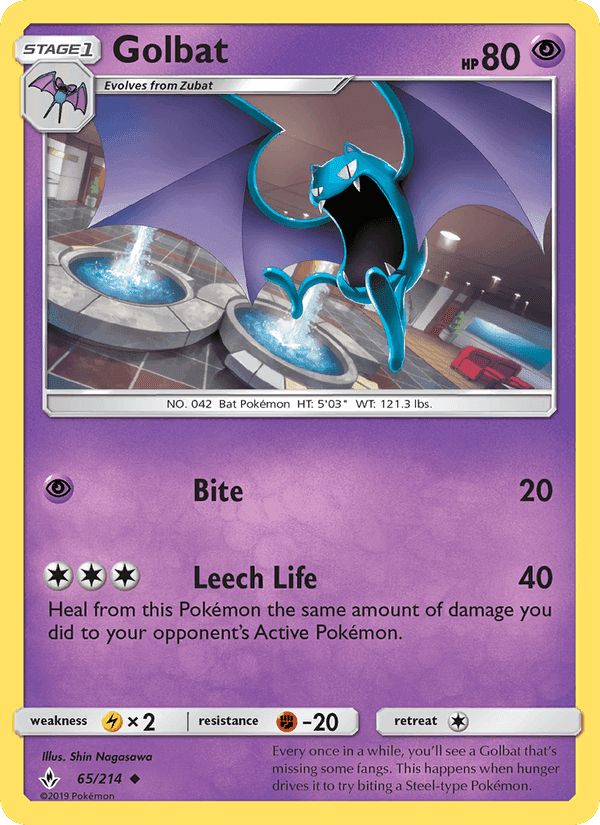 Golbat, card 65 from Unbroken Bonds