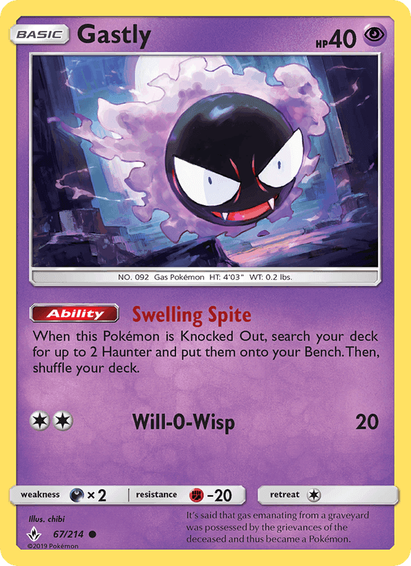 Gastly, card 67 from Unbroken Bonds