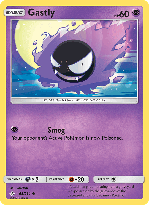 Gastly, card 68 from Unbroken Bonds