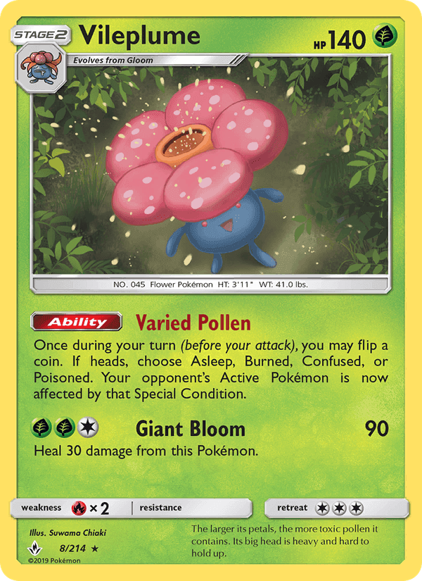 Vileplume, card 8 from Unbroken Bonds