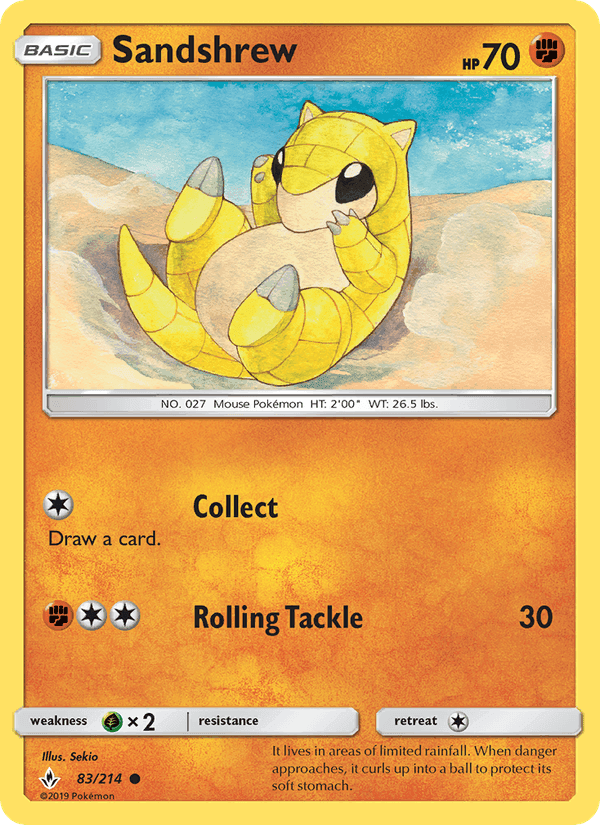 Sandshrew, card 83 from Unbroken Bonds