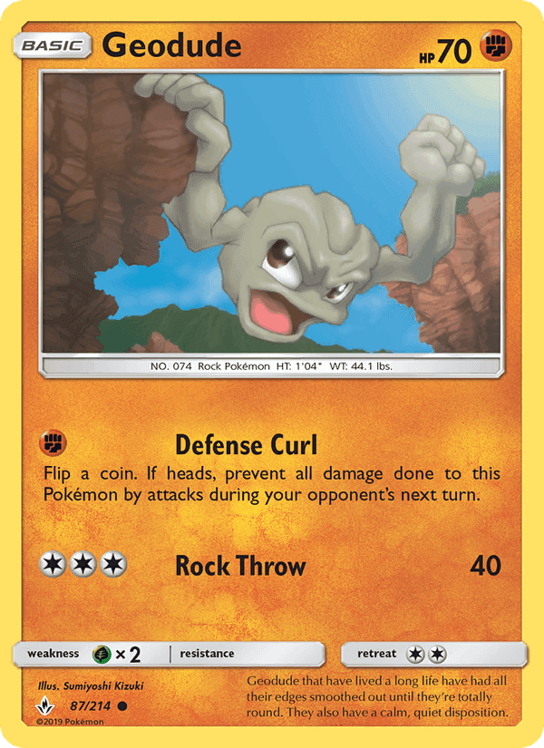 Geodude, card 87 from Unbroken Bonds