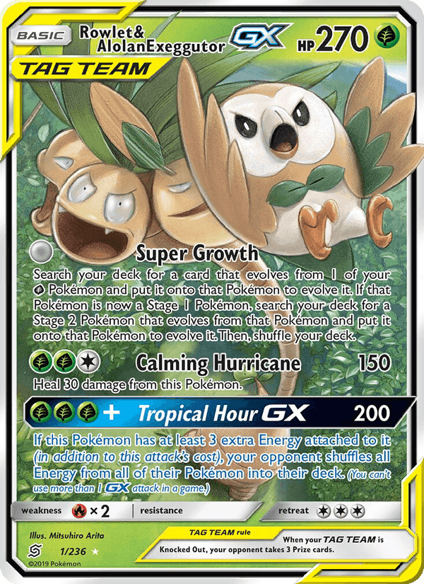 ミラクルツイン の 1 番、Rowlet & Alolan Exeggutor GX