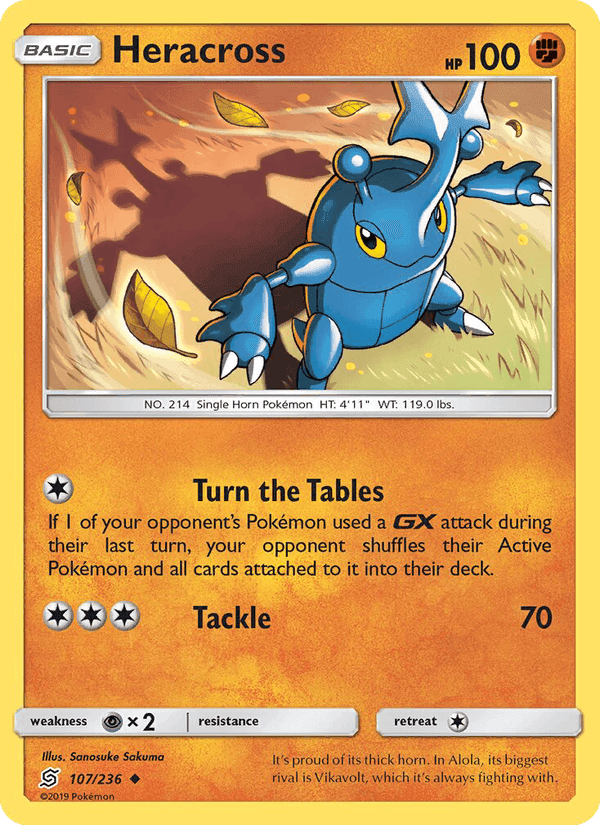 Heracross, card 107 from Unified Minds
