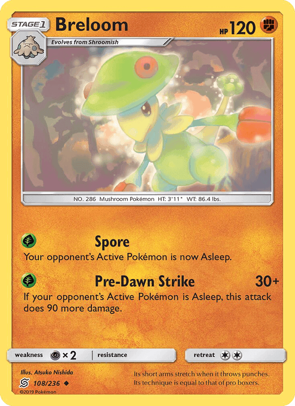 Breloom, card 108 from Unified Minds