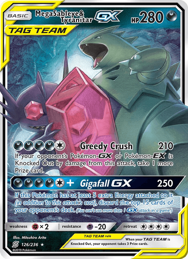 Mega Sableye & Tyranitar GX, card 126 from Unified Minds