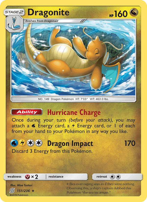 Dragonite, card 151 from Unified Minds