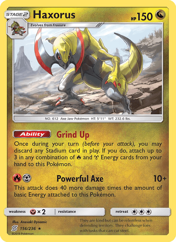 Haxorus, card 156 from Unified Minds
