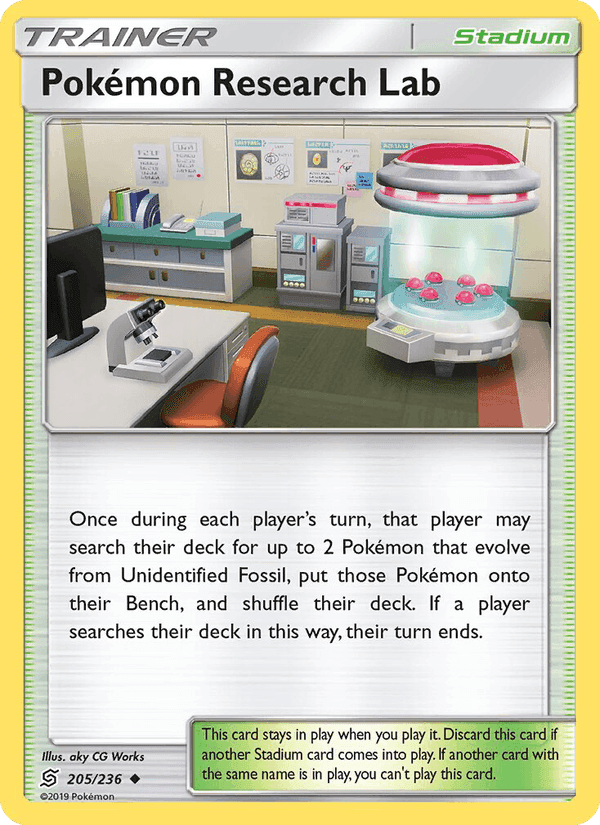 Pokémon Research Lab, card 205 from Unified Minds