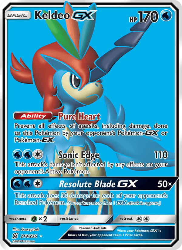 Keldeo GX, card 219 from Unified Minds