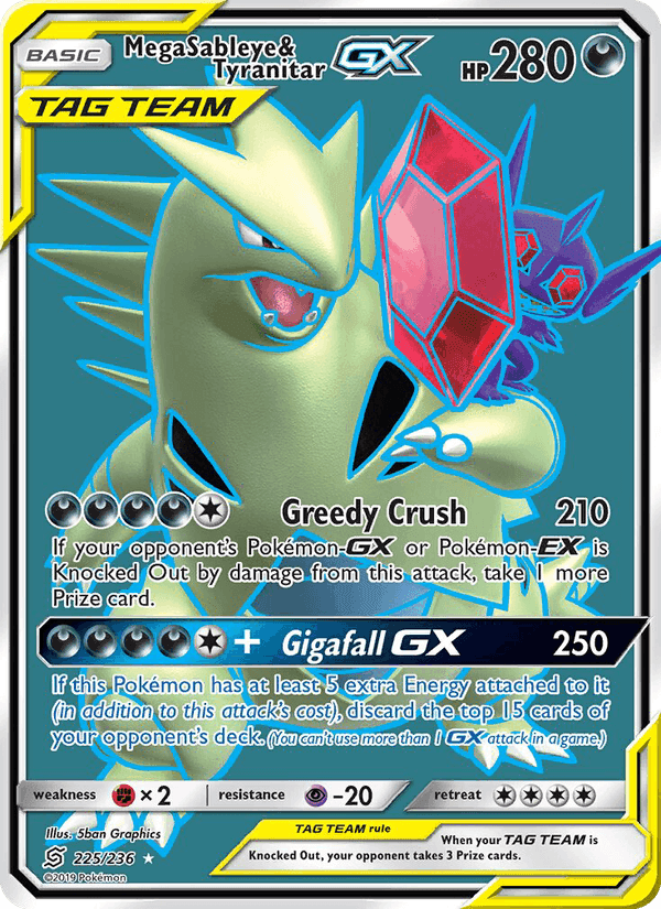 Mega Sableye & Tyranitar GX, card 225 from Unified Minds