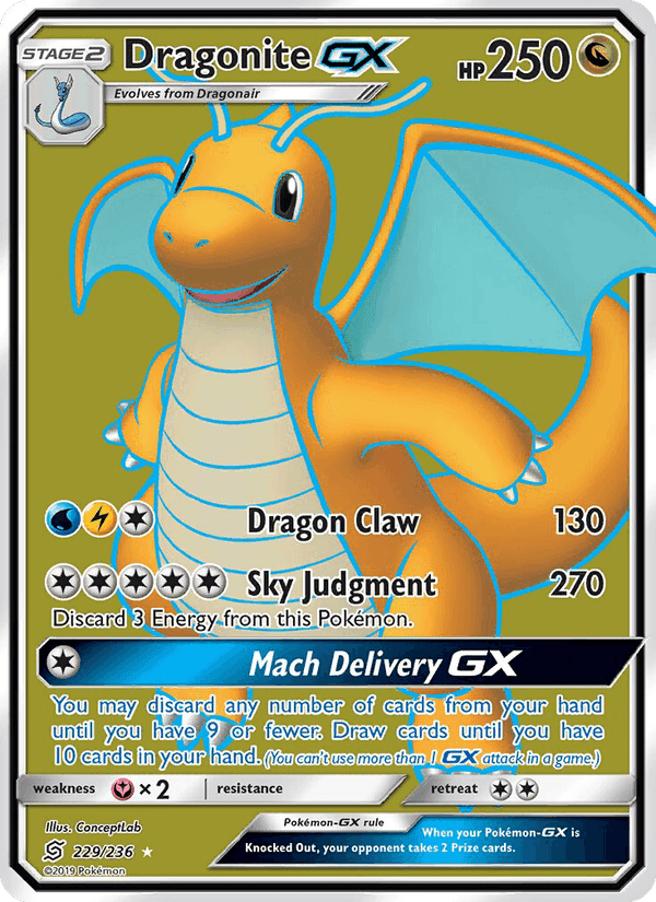 Dragonite GX, card 229 from Unified Minds