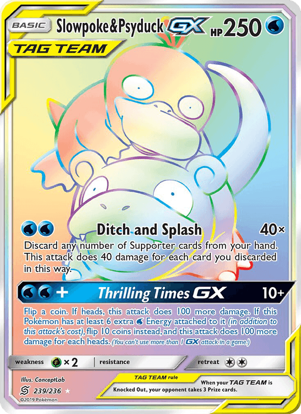 Slowpoke & Psyduck GX, card 239 from Unified Minds