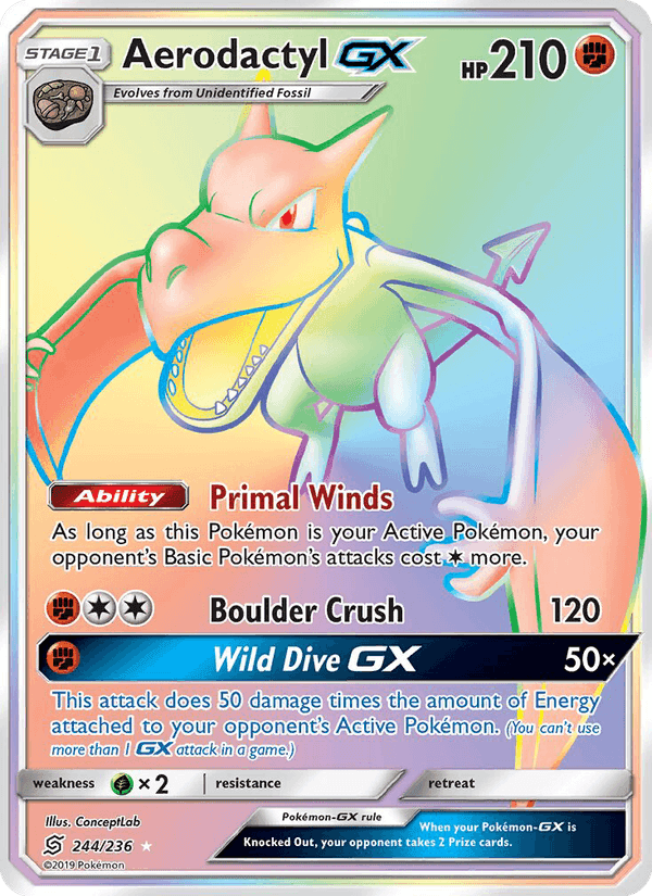 Aerodactyl GX, card 244 from Unified Minds