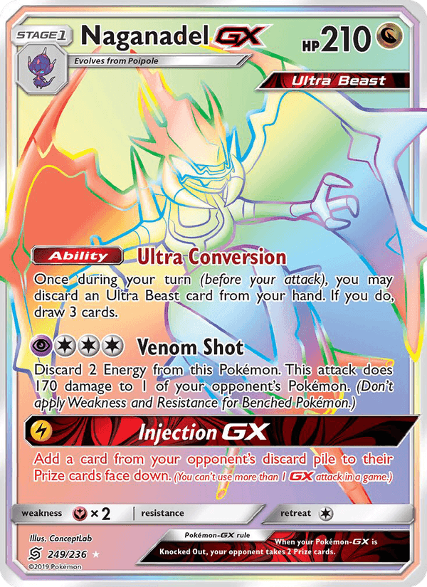 Naganadel GX, card 249 from Unified Minds