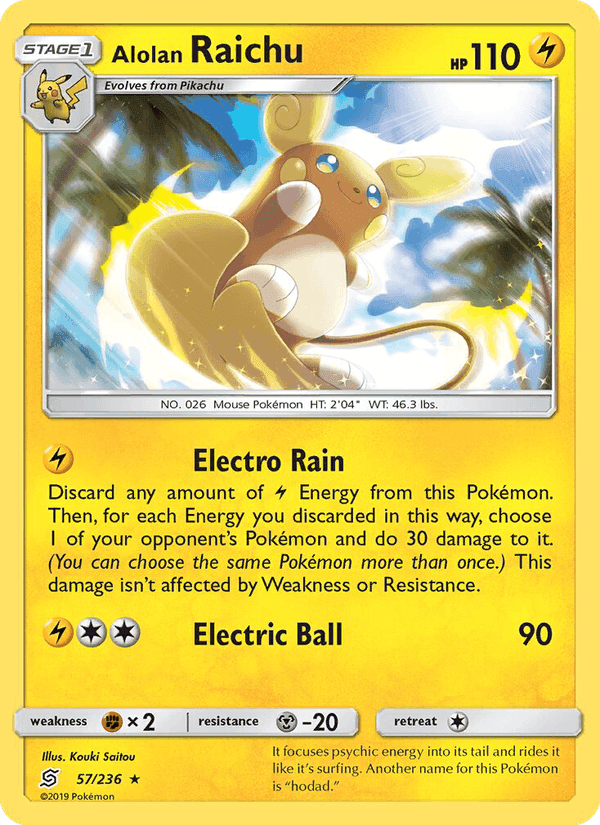 Alolan Raichu, card 57 from Unified Minds