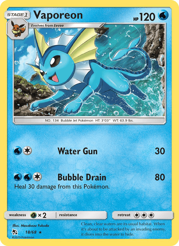 Vaporeon, carta 18 di Destino Sfuggente