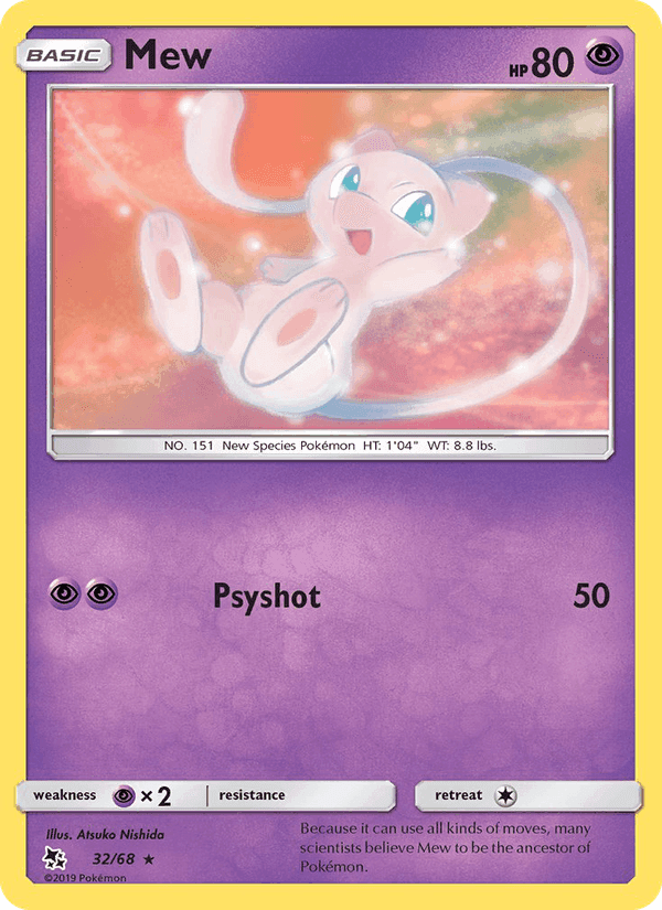 Mew, card 32 from Hidden Fates