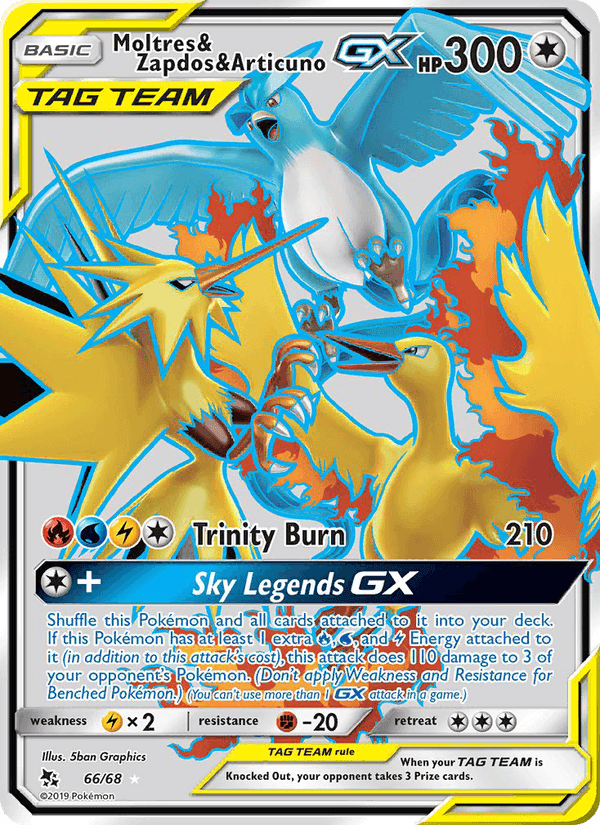 Moltres & Zapdos & Articuno GX, card 66 from Hidden Fates