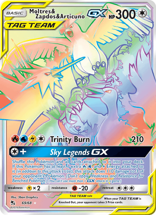 Moltres & Zapdos & Articuno GX, card 69 from Hidden Fates