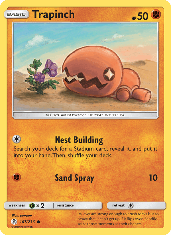 Trapinch, card 107 from Cosmic Eclipse