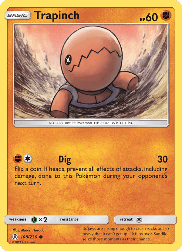 Trapinch, card 108 from Cosmic Eclipse