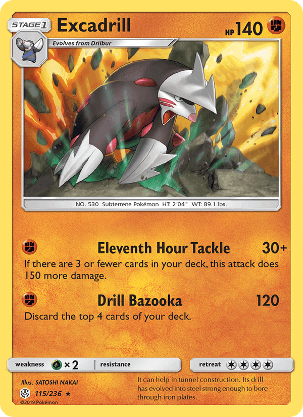 Excadrill, card 115 from Cosmic Eclipse