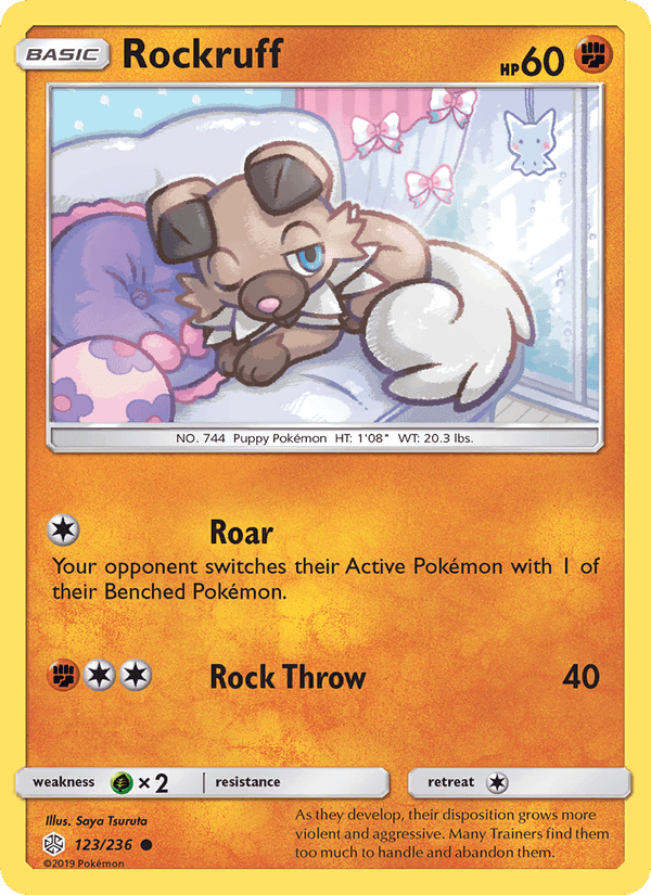 Rockruff, card 123 from Cosmic Eclipse