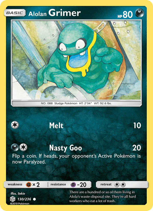 Alolan Grimer, card 130 from Cosmic Eclipse