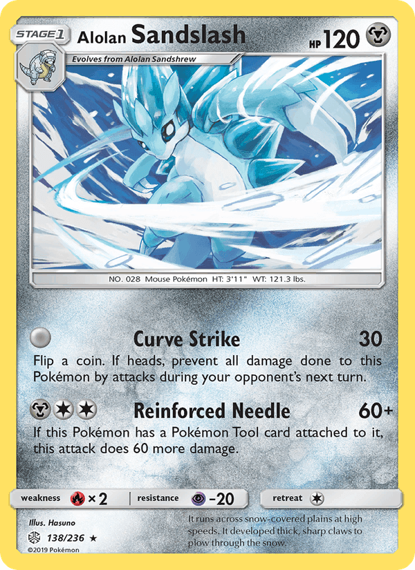 Alolan Sandslash, card 138 from Cosmic Eclipse