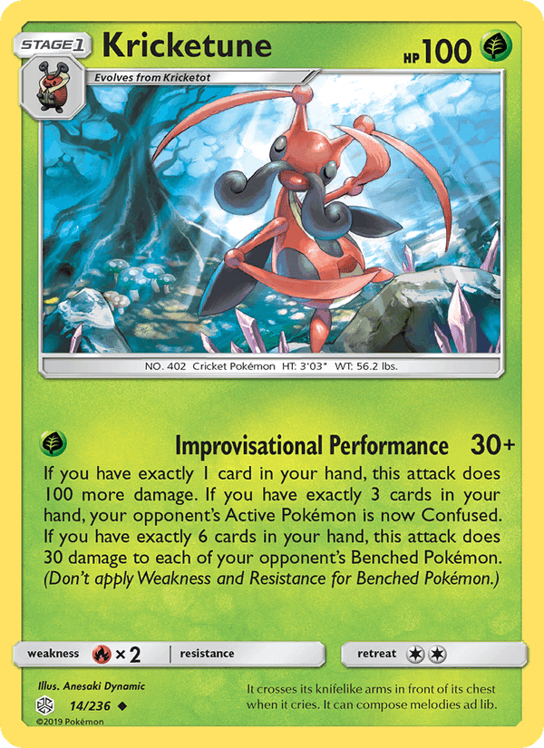 Kricketune, card 14 from Cosmic Eclipse