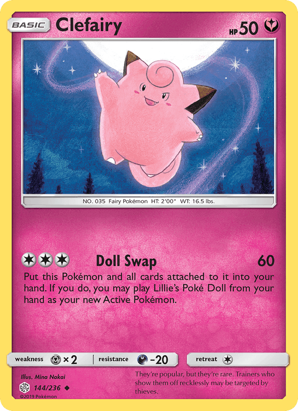 Clefairy, card 144 from Cosmic Eclipse
