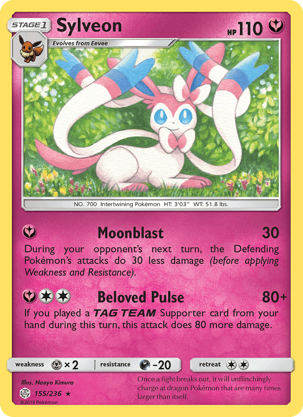 Sylveon, card 155 from Cosmic Eclipse